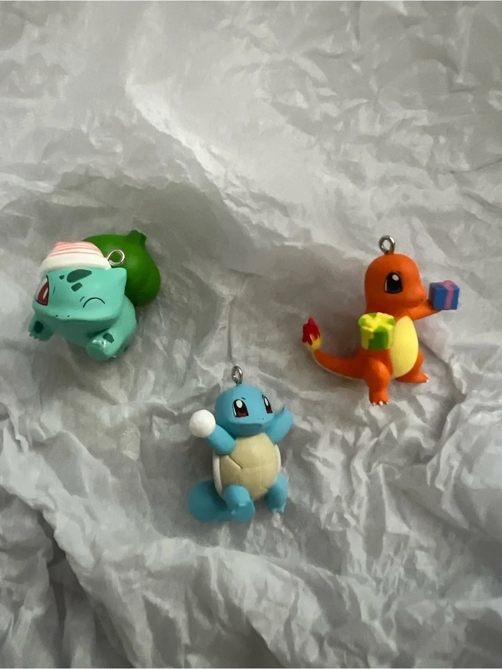 Pokémon Squirtle Charmander Bulbasaur Christmas Ornament Set - Blue/Orange/Green